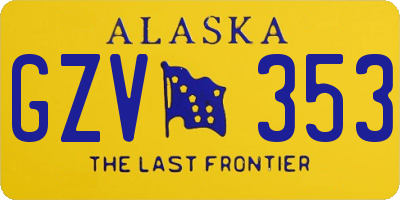 AK license plate GZV353