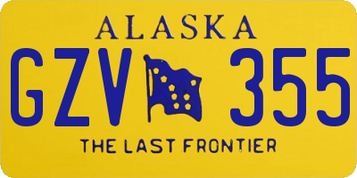 AK license plate GZV355