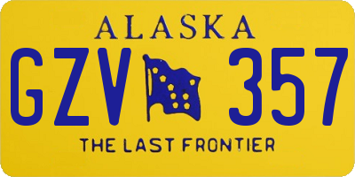 AK license plate GZV357