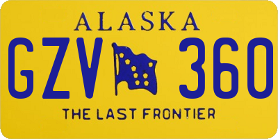 AK license plate GZV360