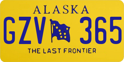 AK license plate GZV365