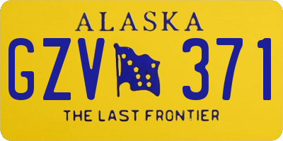 AK license plate GZV371