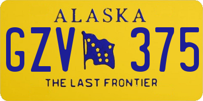 AK license plate GZV375