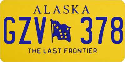 AK license plate GZV378