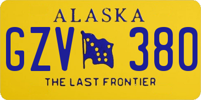 AK license plate GZV380