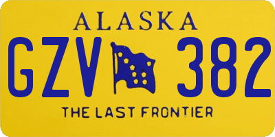 AK license plate GZV382