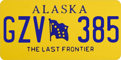 AK license plate GZV385