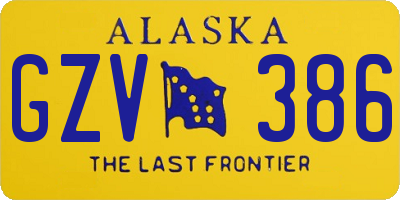 AK license plate GZV386