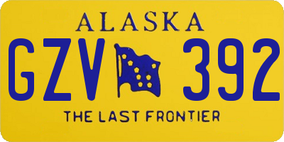 AK license plate GZV392