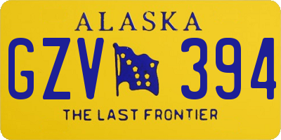 AK license plate GZV394