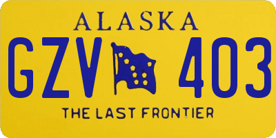 AK license plate GZV403