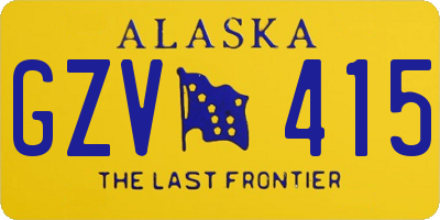 AK license plate GZV415