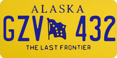 AK license plate GZV432