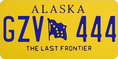 AK license plate GZV444