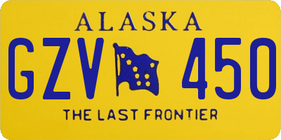 AK license plate GZV450