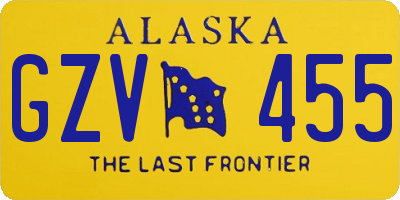 AK license plate GZV455