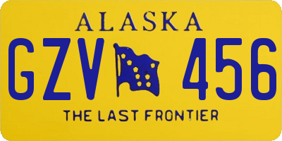 AK license plate GZV456