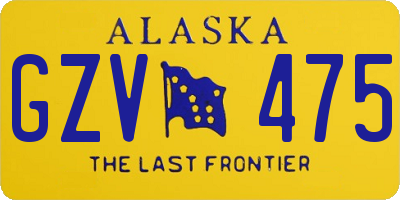 AK license plate GZV475