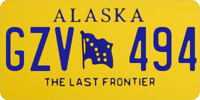 AK license plate GZV494