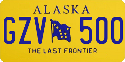 AK license plate GZV500