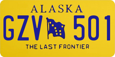 AK license plate GZV501