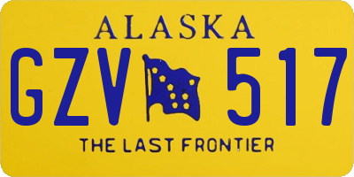 AK license plate GZV517