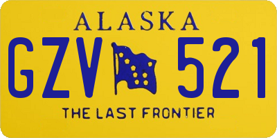 AK license plate GZV521