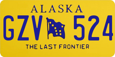 AK license plate GZV524