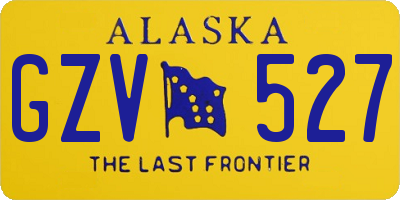 AK license plate GZV527