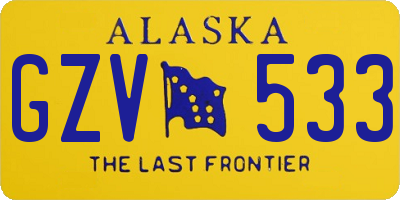 AK license plate GZV533