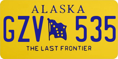 AK license plate GZV535