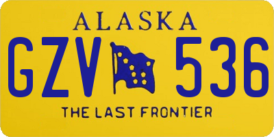 AK license plate GZV536