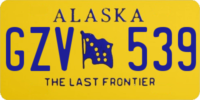 AK license plate GZV539