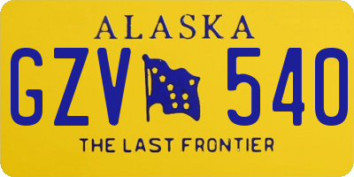 AK license plate GZV540