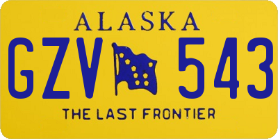 AK license plate GZV543