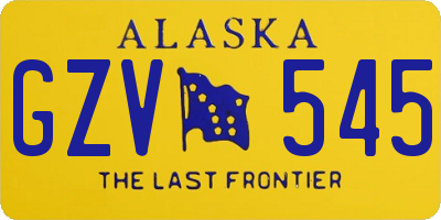 AK license plate GZV545