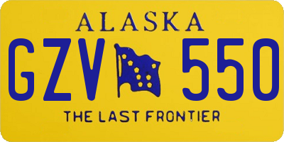 AK license plate GZV550