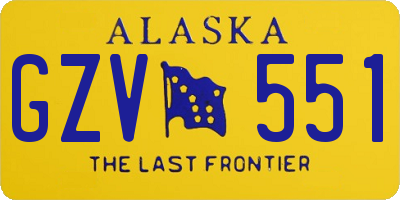 AK license plate GZV551