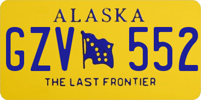 AK license plate GZV552