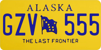 AK license plate GZV555