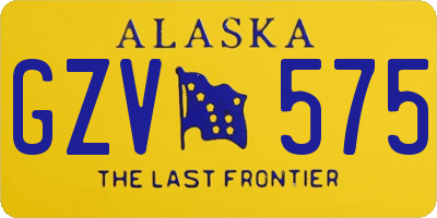 AK license plate GZV575