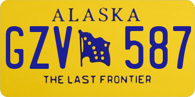 AK license plate GZV587