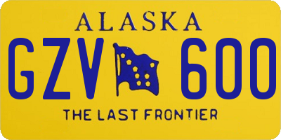 AK license plate GZV600