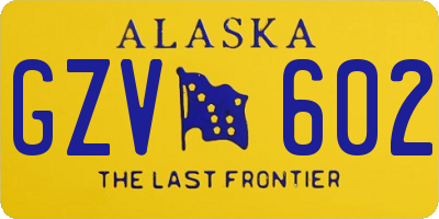 AK license plate GZV602