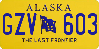 AK license plate GZV603