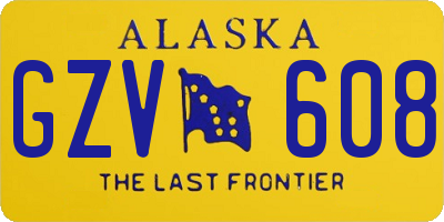 AK license plate GZV608