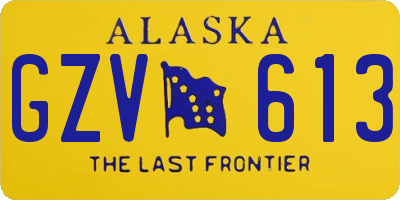 AK license plate GZV613