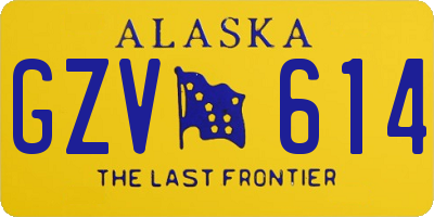 AK license plate GZV614