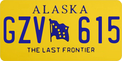 AK license plate GZV615