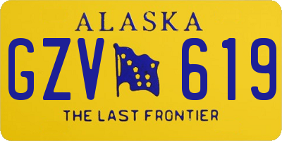 AK license plate GZV619